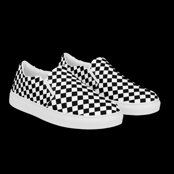 Men's Bring back the classic 70s checkerboard slip-on canvas shoes - Picture 7 of 8